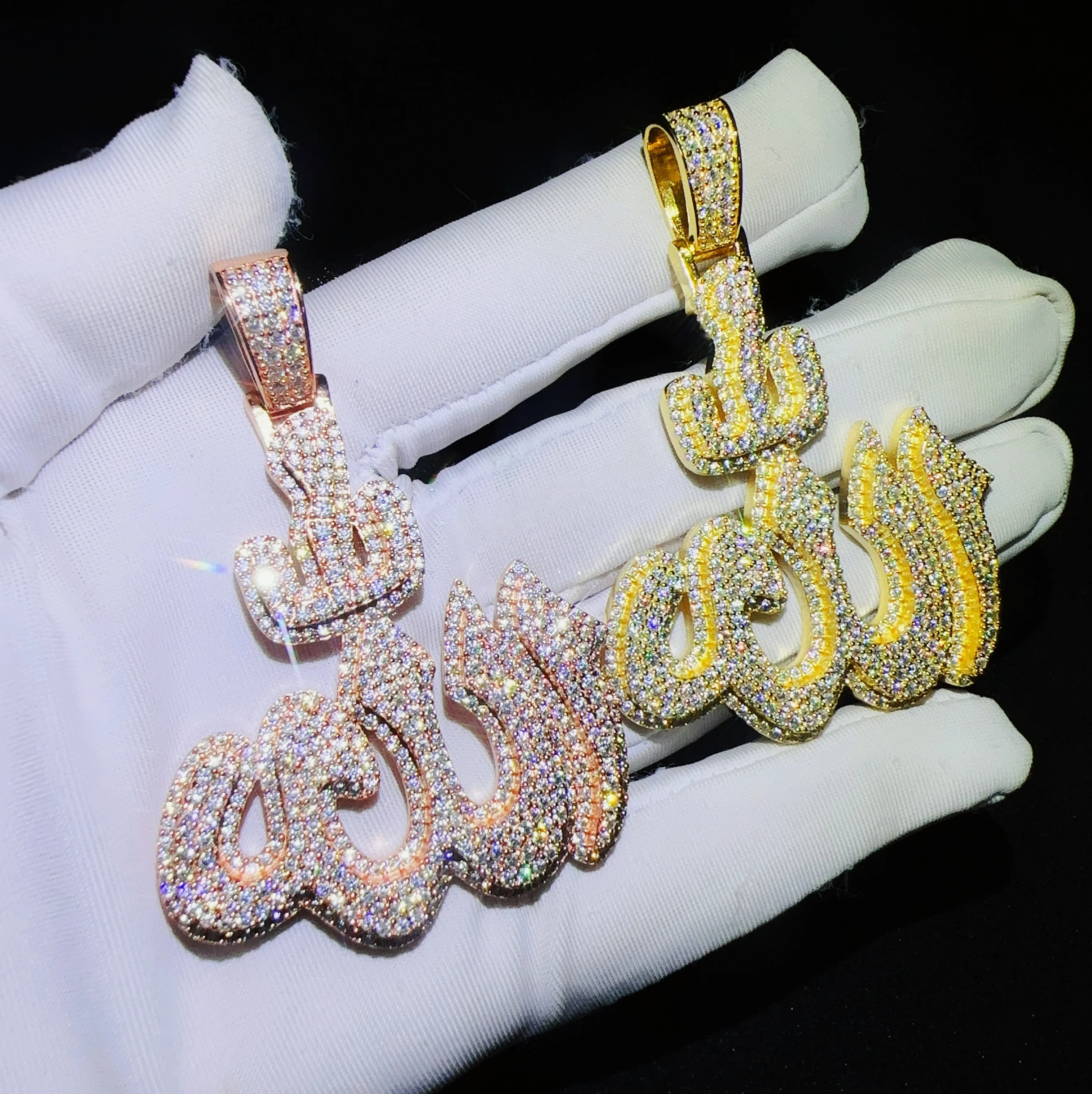 Fashion Best Jewelry Designer Custom 925 Sterling Silver Charm pendant VVS Moissanite Diamond Glow In Dark Anchor Pendant