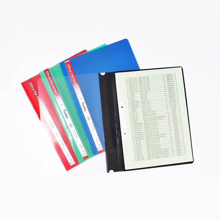 Foska Durable and Flexible Clear Cover Plastic Folders with Fastener for Student Parent Teacher Communication School Office