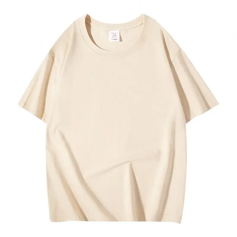 260g Heavy Weight Long Staple Cotton Drop Shoulder Fashion Thickened Combed Short Sleeve Loose Bottomed T-shirt