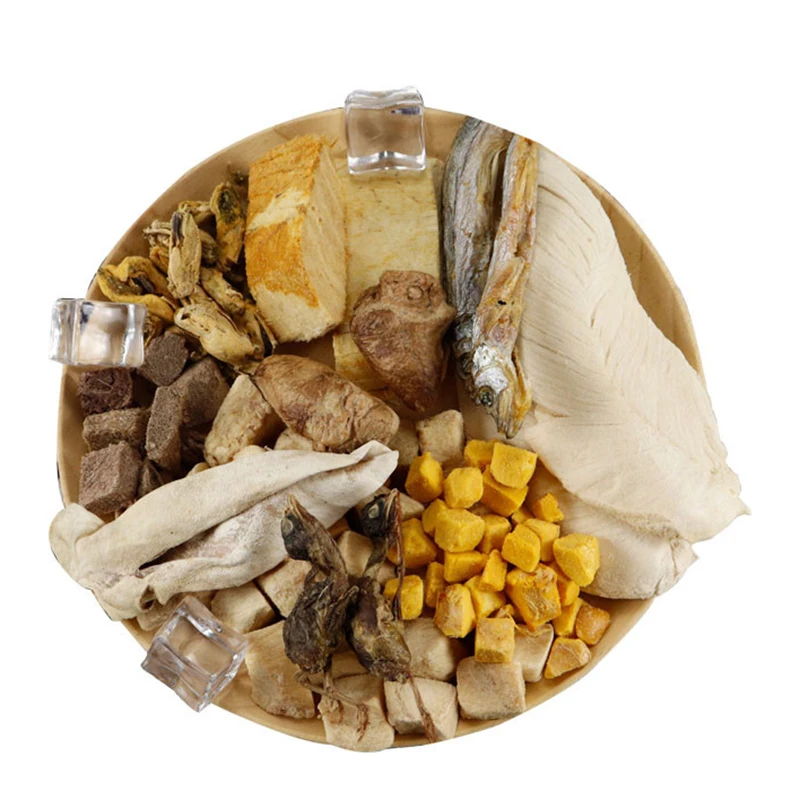 Various freeze dry chicken beef salmon capelin fish meat mixed food for dogs cats freeze-dried pet treats