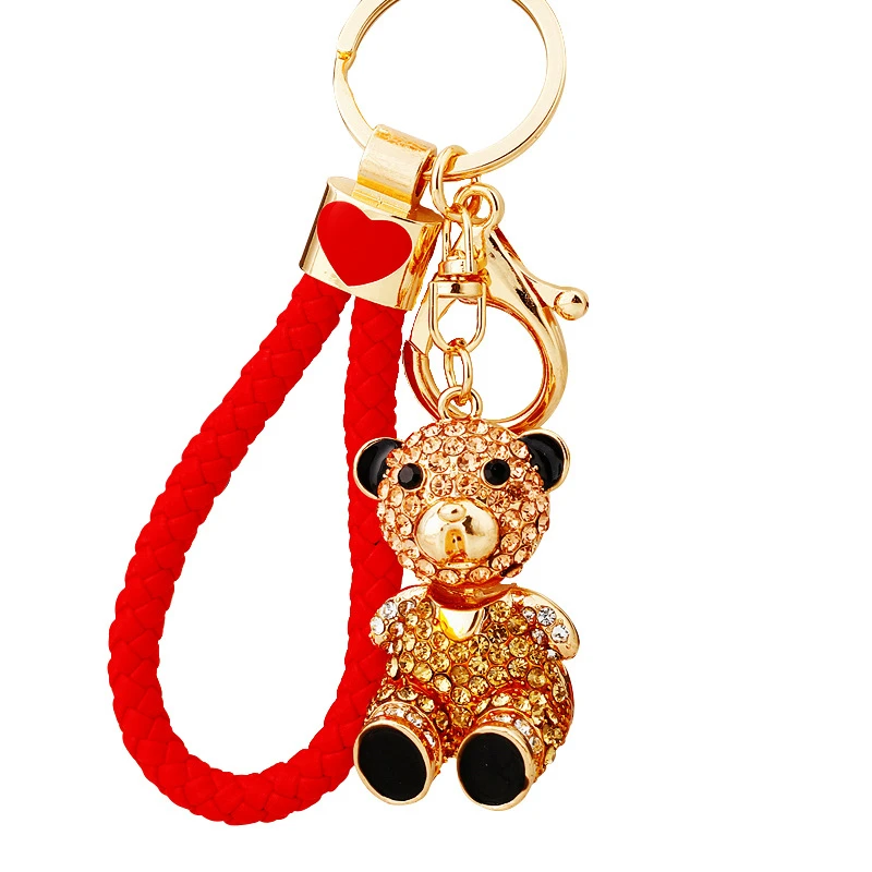 Rhinestone Dog Best China Low Price Metal Bear Key Ring Fine Quality Custom Charming Girl Key Chain