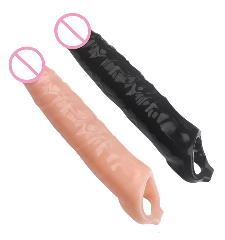 Realistic Condom Reusable Penis Sleeve Enlargement Condoms Male Cock Extender Dildo Enhancer Intimate Goods Sex Toys for Men