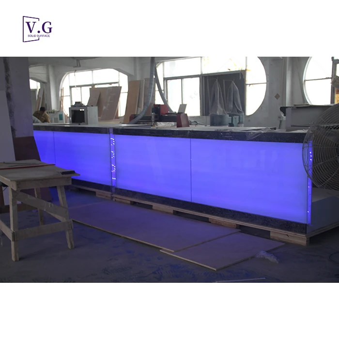 RGB 16 Color Changed Led Lighted Night Club Bar Counter Cinema Design Modern Bar Counter