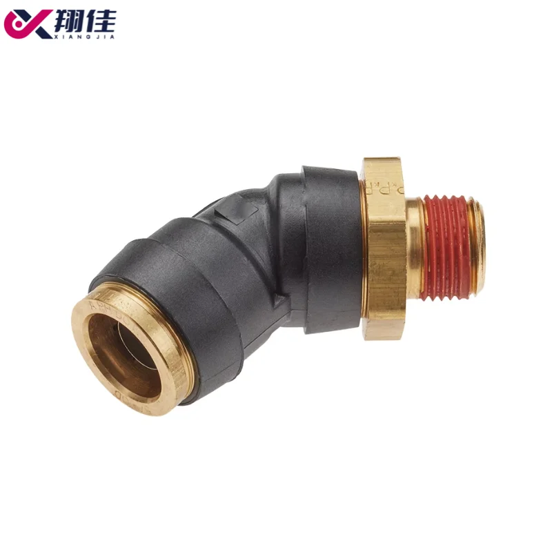 Thread union elbow L type 90 degree brass pipe thread push-in plastic joint 365PTC-4