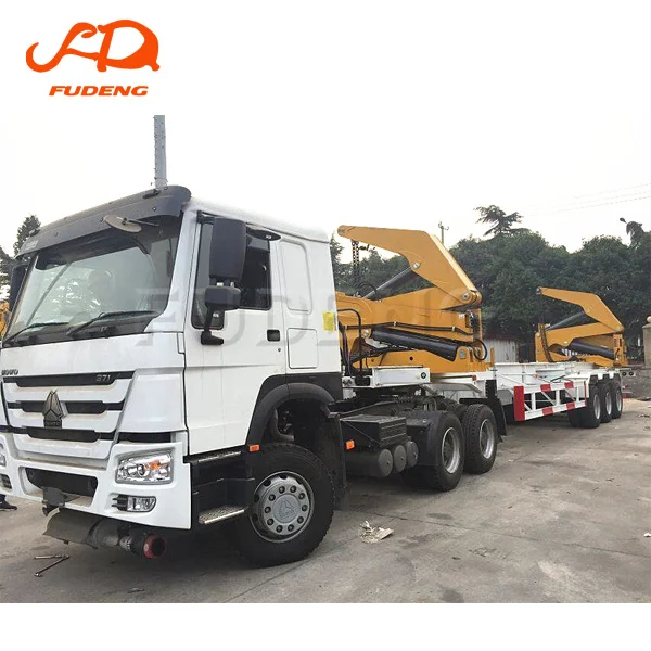 high quality 3 axles 4 axles  40ft container side lifting trailer side loader lifter truck with 37t lift capacity for sale
