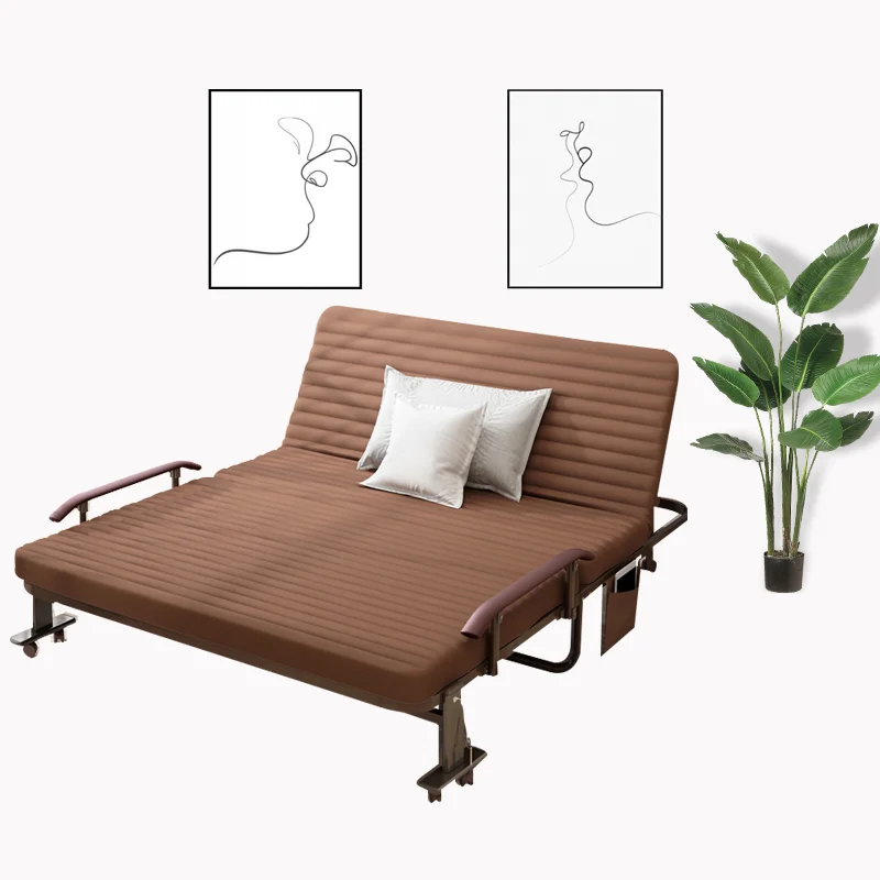 Современная Складная одноразмерная металлическая гостиничная раскладная кровать