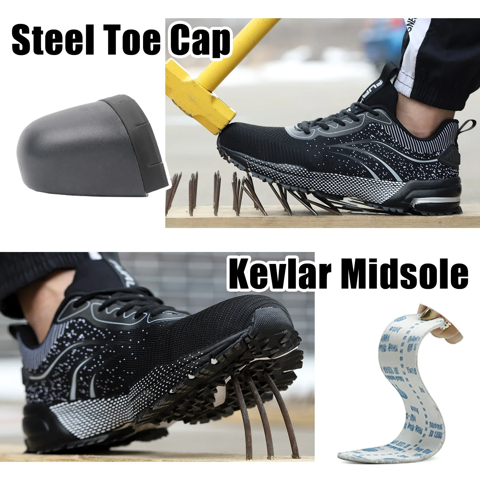 KINGUARD Anti-slip anti-smash anti-stab anti-static anti-static steel head construction work men labor insurance safety shoes