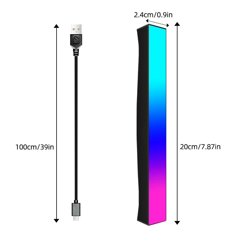 USB 5V  Recognition Light RGB Audio LED 32 Bit Music Pickup Voice-Activated for Car decoration Rhythm Light Music