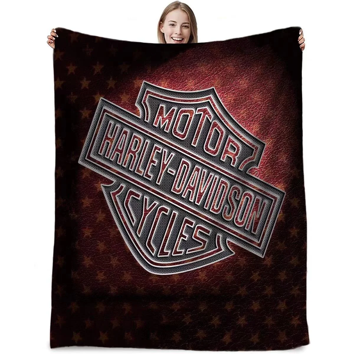 2023 Newest hot selling wholesale high quality customized harley davidson motorcycle style famous brand luxury designer blanket