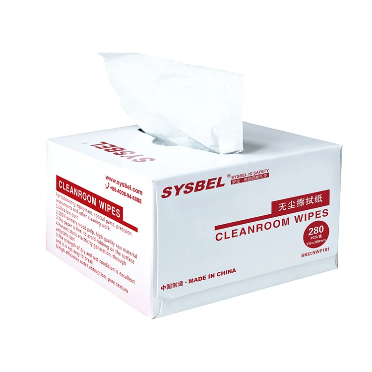 SYSBEL 100% Pure Wood Pulp High Quality Oil Absorbent Industrial Wiping Paper for Ultra Low Dust Cleanroom