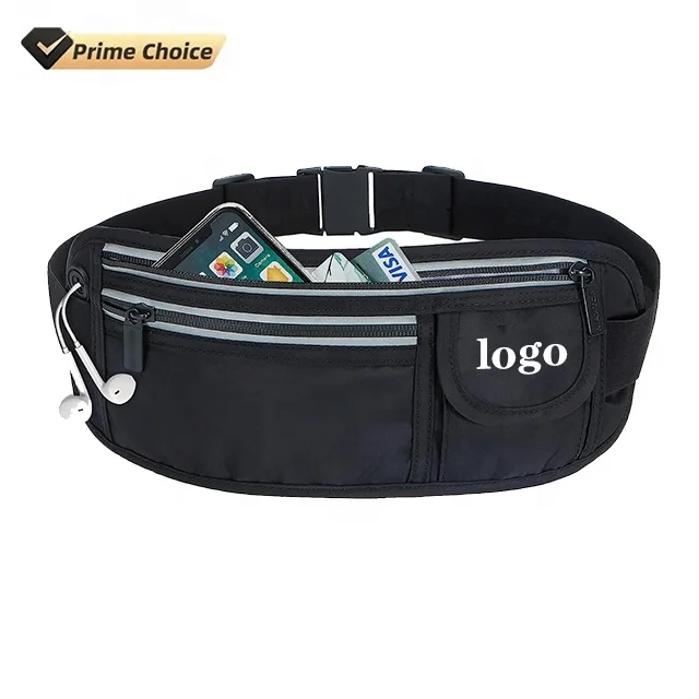 BSCI Custom Women Running Belt Bag Jogging Pouch Waist Bags Running Gear Belts Black Fanny Pack Bag For Workout Gym