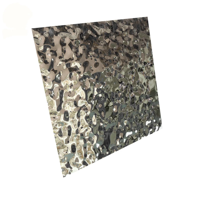 201 mirror Water ripple finish stainless steel sheet for wall ceiling decoration