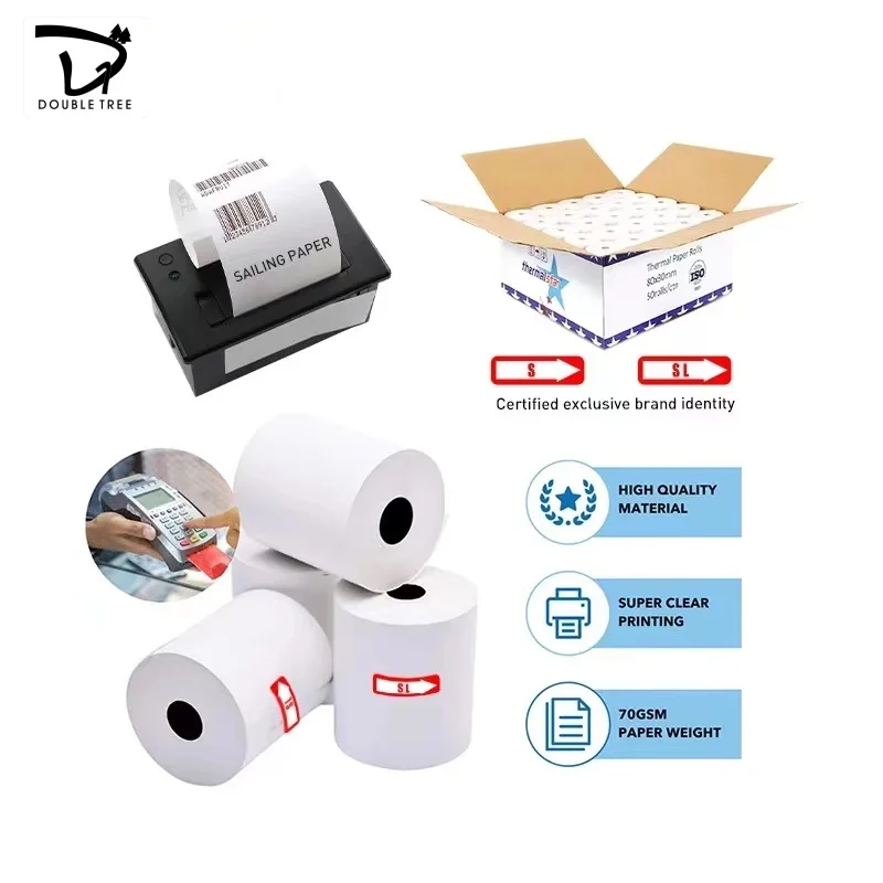 Thermal Paper Roll Bpa Free Pos Paper Roll Thermal 57*40 With Small Tube Core Thermal Paper 80x80