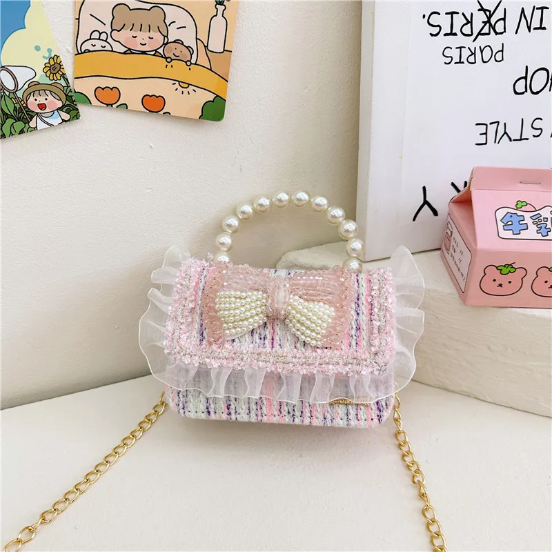 MM Kawaii Sanrios Plush Bag Hello My Kitties Kuromis Anime Girls Crossbody Bag Cute Pearl Decor Cinnamorolls Stuffed Hand Bags