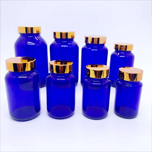Amber Clear Glass Packer Bottle Food Bottle Medicine Pill Vitamin Capsule Bottles With gold Lids 120ml 150ml 200ml 250ml 500ml