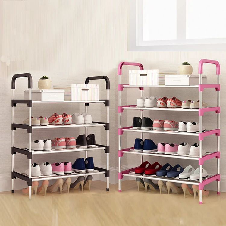 iron adjustable shoe organizer space saving shoe storage portable shoe rack for home