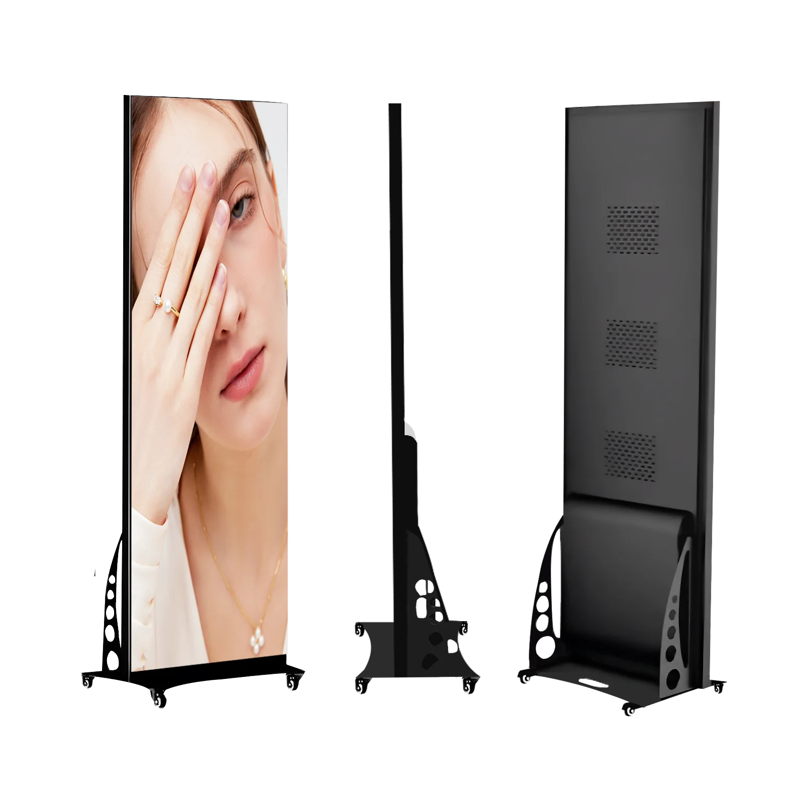 Indoor P2.5mm Portable Digital Led Poster Video Screen Display With Wheels For Rental And Fixed Installation Poster screen