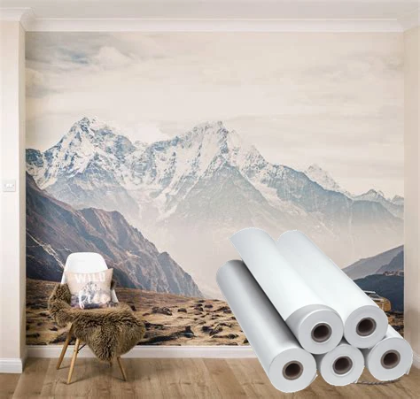 Adhesive Blank Wallpaper Roll Inkjet Canvas for Printing tv background wall stickers living room decorative wall
