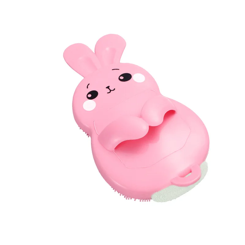 Lovely Rabbit silicone baby brush silicone baby bath scrubber brush with sponge