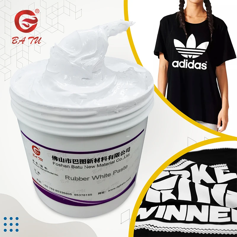 Eco friendly water base ink silk screen paste white rubber paste