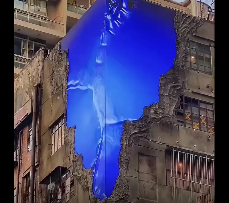 Guangzhou shenzhen p5 p8 p10 видеостена с невооруженным глазом цифровой светодиодный экран водонепроницаемый видеорекламный Щит