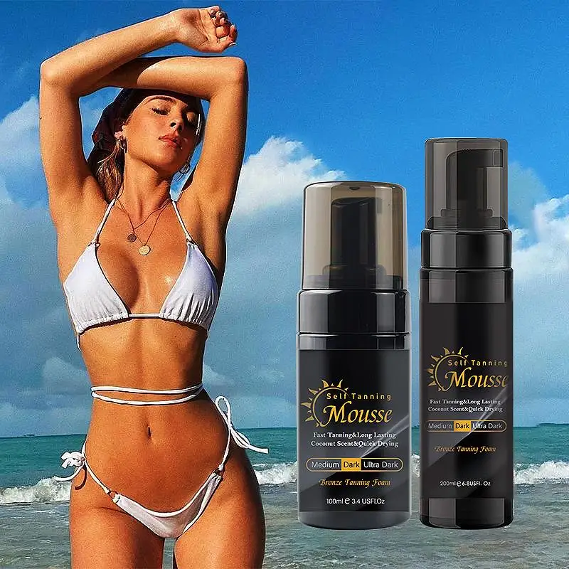 Private Label Ultra Dark Self Tanning Mousse Fake Tan Mousse Manufacturers Sunless Body Tanning Lotion