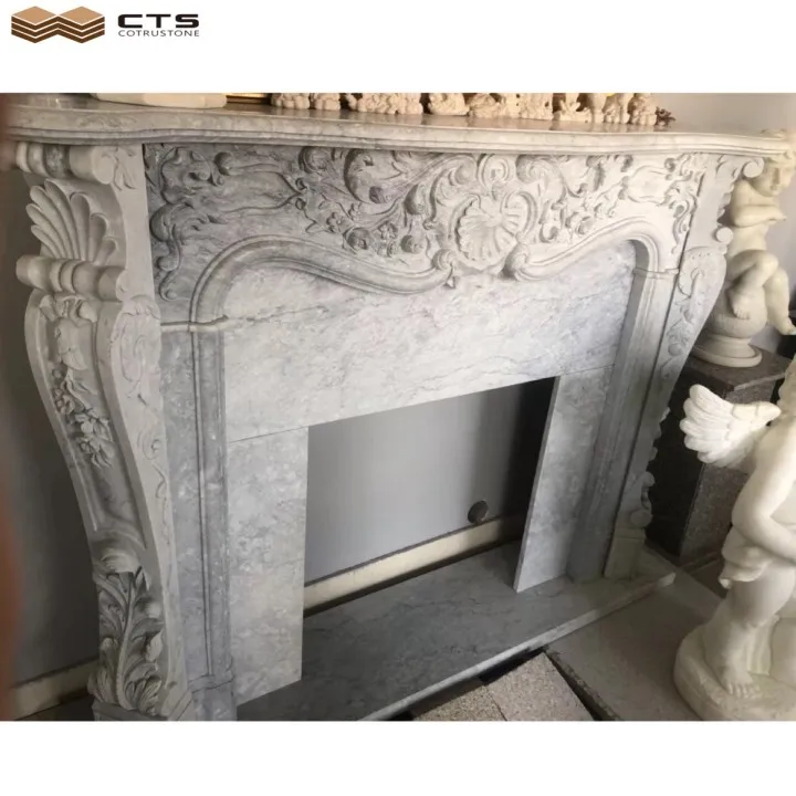 Оптовая продажа серый причудливый дом мраморный камин границы в наличии камень продукт