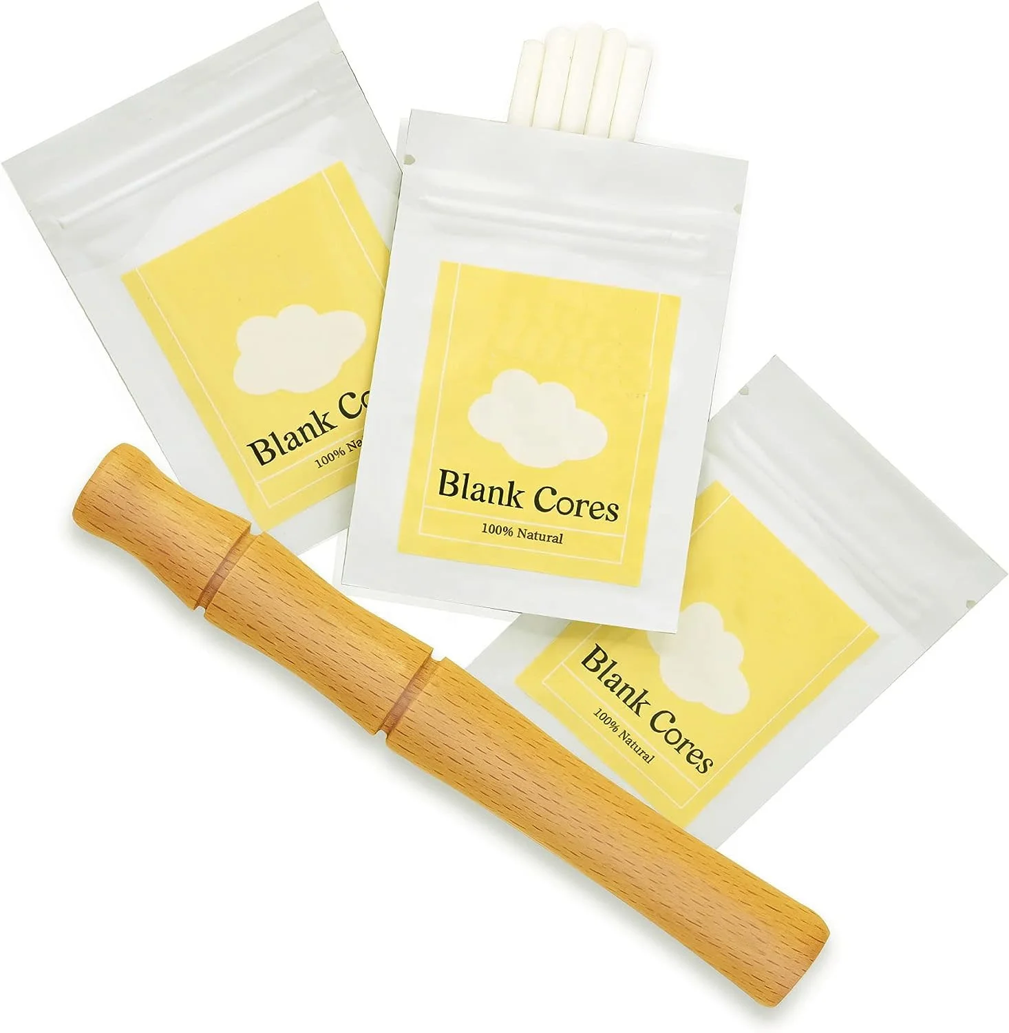 Quit Smoking Inhaler Stick, Wooden Personal Diffuser for Essential Oils with 5 Pack Blank Cotton Wicks