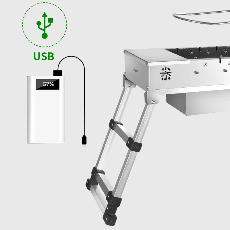 Usb открытый Электрический гриль для барбекю из нержавеющей стали мини портативный уголь автоматические
