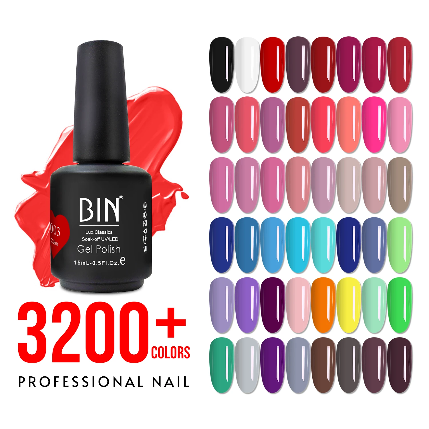 BIN Factory Hema Free UV Gel Nail Polish Customizable LOGO Eco-Friendly Factory Wholesale Gel Nail Polish Long Lasting