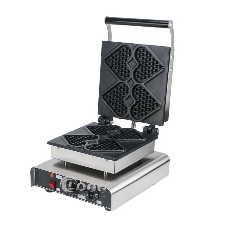 SnackEquipment Portable Waffle Maker Non Stick Coating Plate Mini Heart Waffle Machine