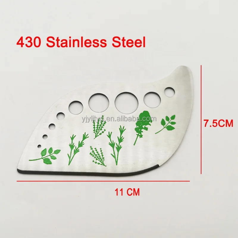 9 Holes Stainless Steel Kitchen Herb Leaf Stripping Tool Loose Leaf Kale Razor Herb Cutter Peeler Cutter for Chard Herb Stripper