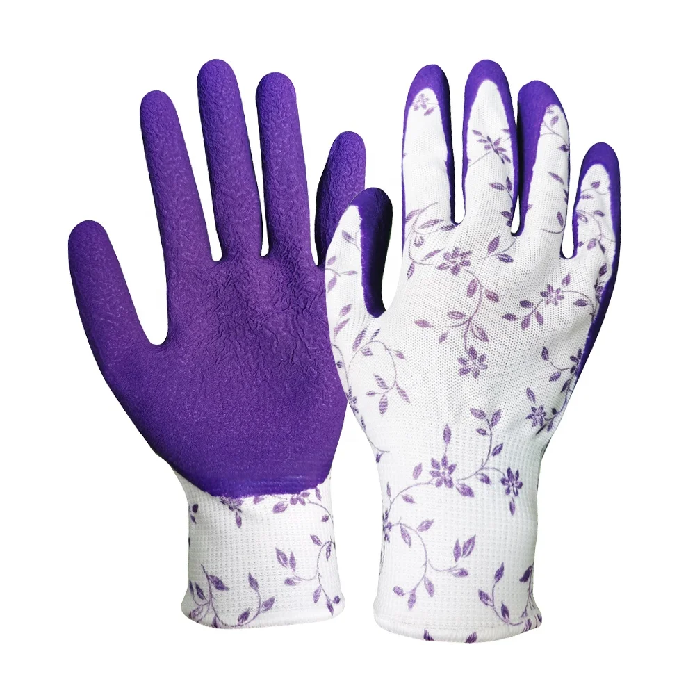 GR4001 Non-slip Latex coated work gloves lady hand glove garden gloves