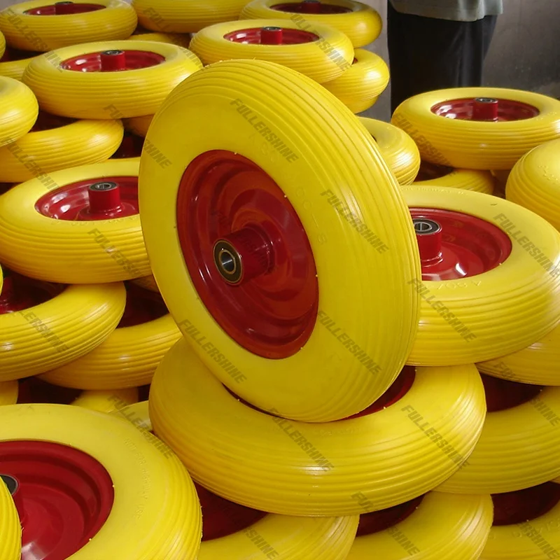 4.00-8 Metal Pneumatic Rubber Wheel For Wheelbarrow PU Foam Wheel