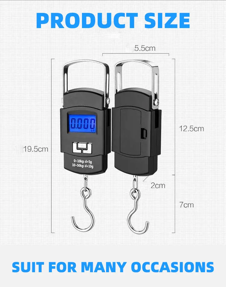 50kg/5g Portable Digital Luggage Scale Travel 50kg scale Unit Luggage Electronic Scale for Out Door