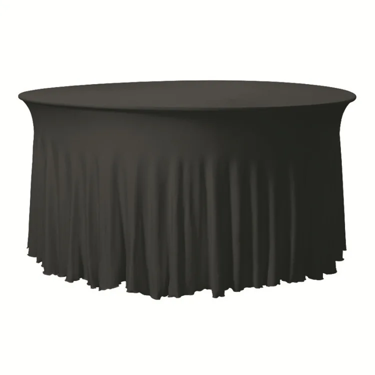 Wholesale Custom Round Table Cover Wrinkle Resistant Spandex Table Cloth With Skirt For Parties
