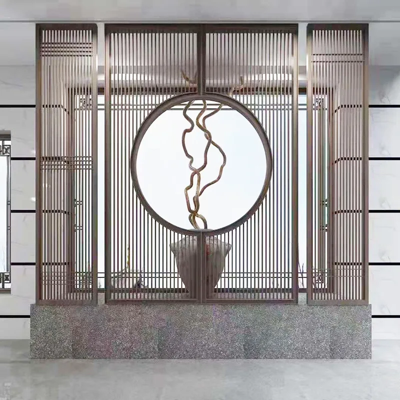 Фоновая стена из нержавеющей стали, рельефный экран, металлическая крыльца, полый цветок, решетка, китайская перегородка, забор из алюминиевого сплава