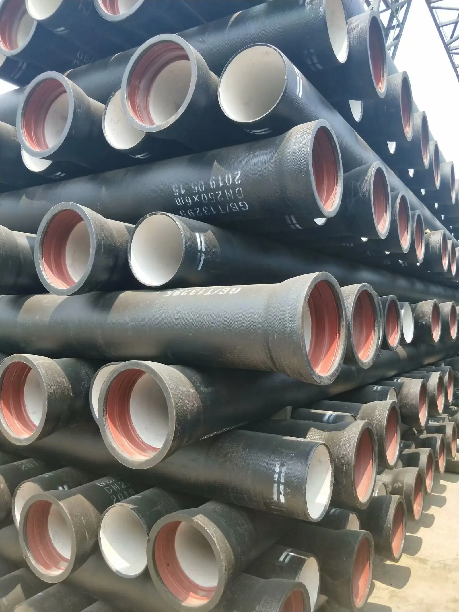 ISO2531 k9 8m 10m 450mm EN545 K9 ductile iron pipes round ductile pipe