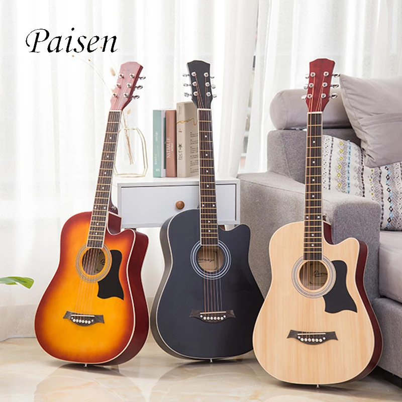  Paisen гитары ra acustica_classica chitarra дешевые начинающих 38 дюймов ель шпон гитарра Акустическая