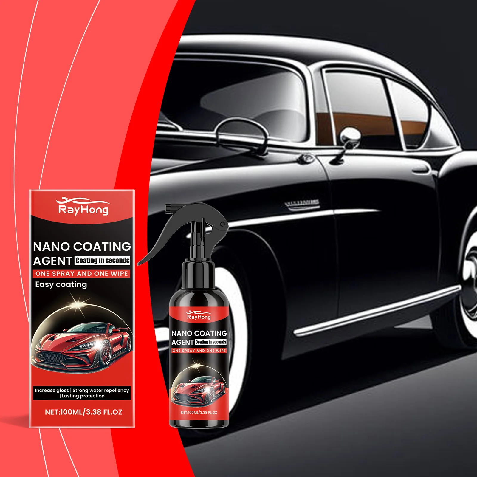 Rayhong New Car Coating Wax Polishing Coating Spray Car Gloos Car Nano Coating Wax