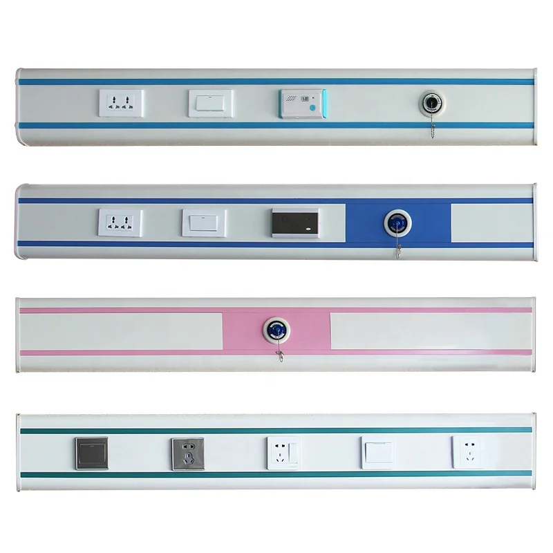 Customized wall mounted hospital bed head panel for icu wards head panel with 3gas outlet bed head unit