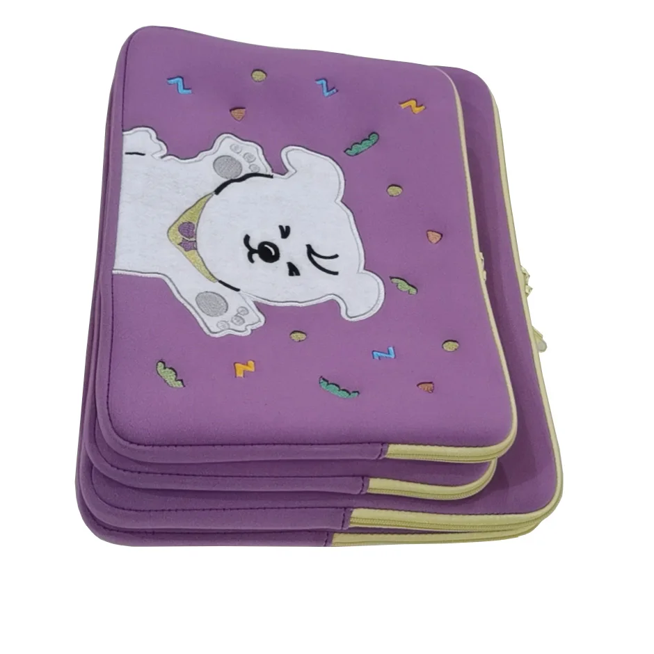 Custom Embroidery Logo 13 14 15 Inch Neoprene Zipper Animal Cute Cartoon Laptop Sleeve Case Protective Bag for Kids Girls Women