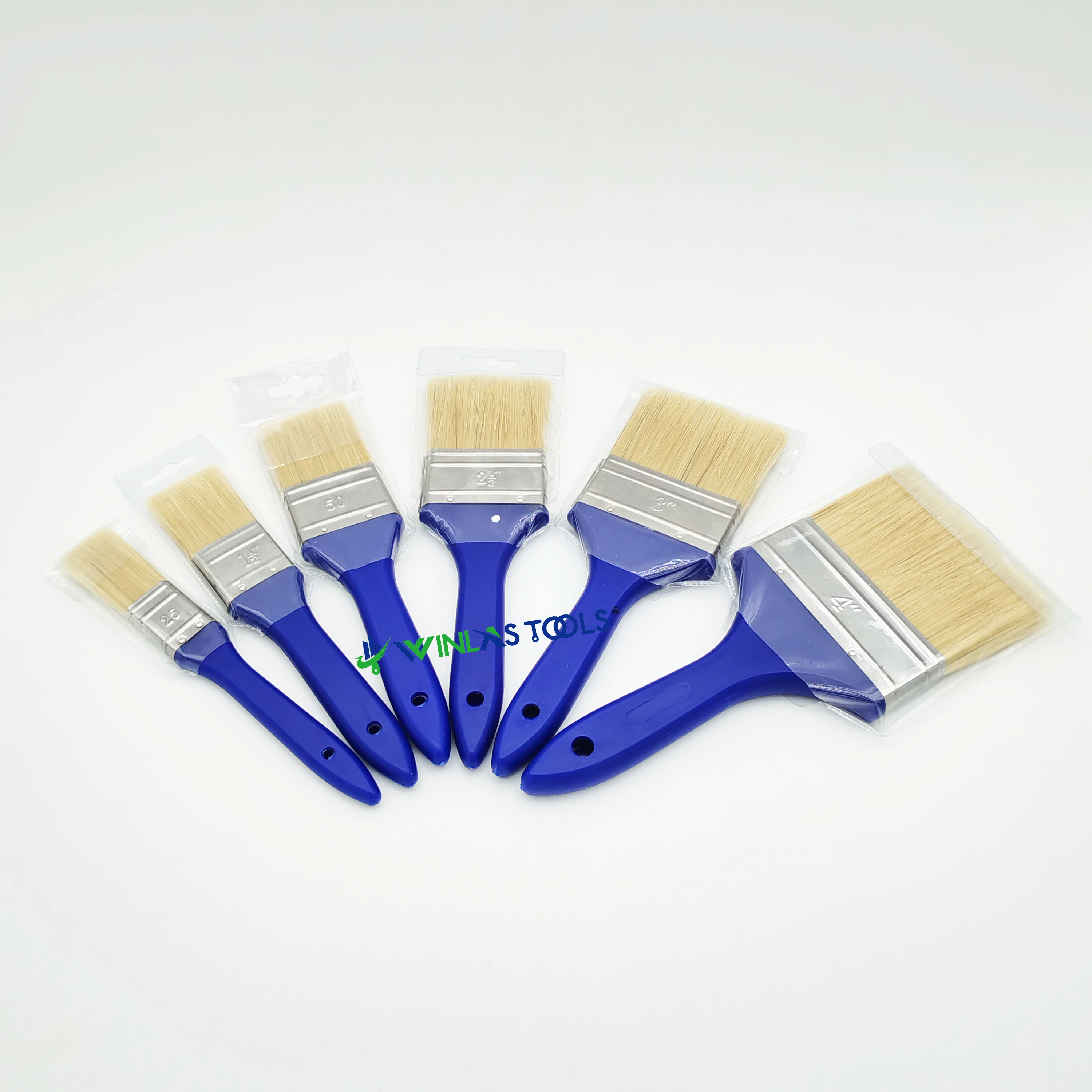 Hot Sale Paint Brush Filaments Bristle Painting Brush Mixed Blue Plastic Handle