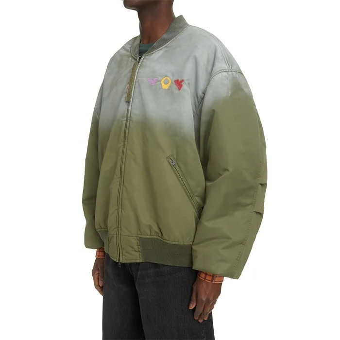 Finch Garment custom logo bomber jacket design men winter gradient tie dye polyester bomber jacket