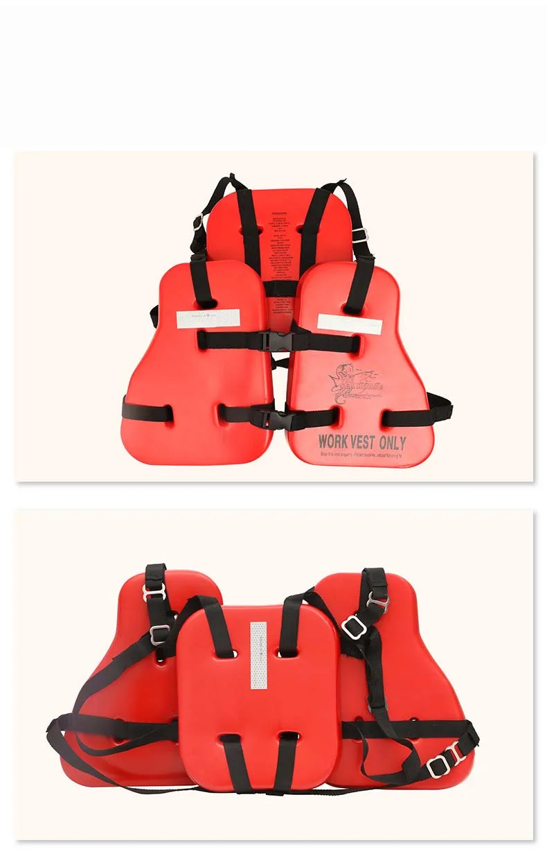 Marine Oil Workers Using Three-Pieces Life Jacket