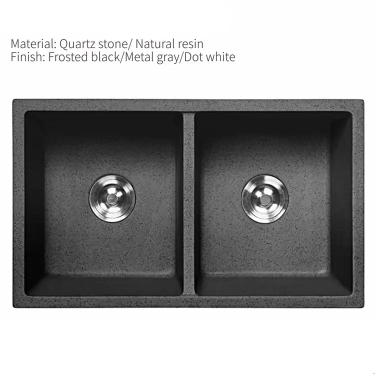 Granite Kitchen Sink Quartz Drop-in Sink Single Bowl Sink with Drain