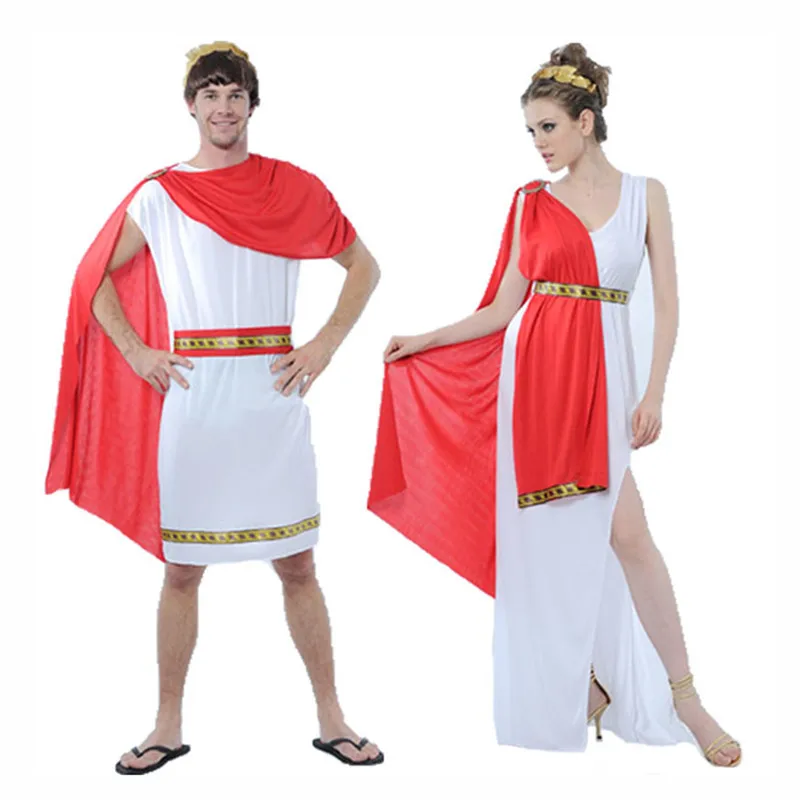Halloween Greek Mythical Cosplay Roman Goddess  dress Toga Adult Costume