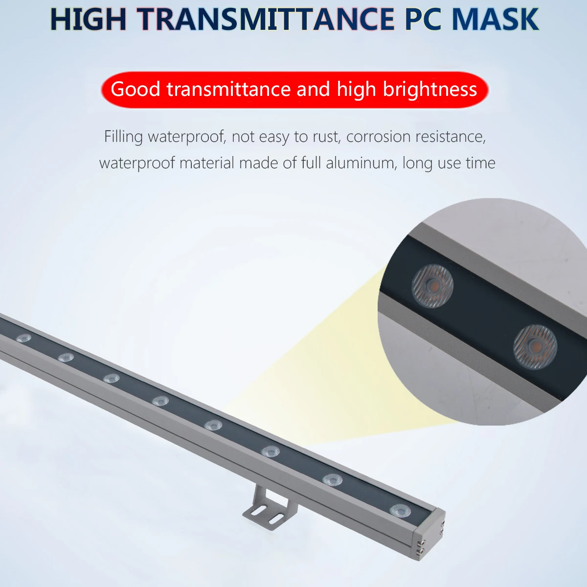 DC24V 18W 24W IP65 The best price led linear light outdoor Architectural Building Facade Bar led wall washer light