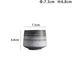 JIXI Japanese Style Big Capacity Ceramic Tea Cup Porcelain Teacups Chinese Kung Fu Cup