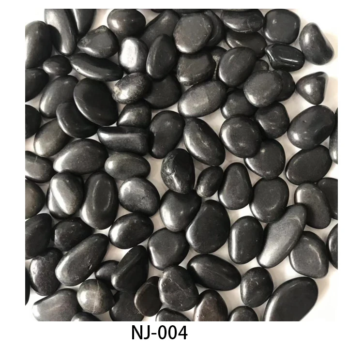 Chinese Supply  NJ-010 high polished black color Paving Stone Natural Pebble Stone